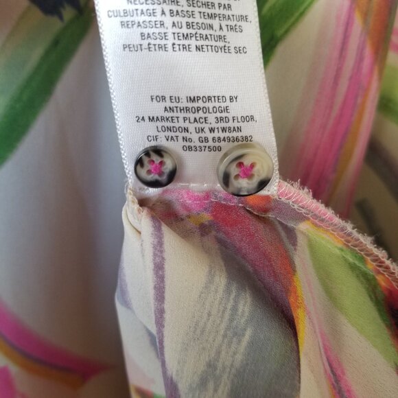 Anthropologie Blouse HD in Paris Watercolor Draped Surplice Neckline Camille 10 - Picture 9 of 10